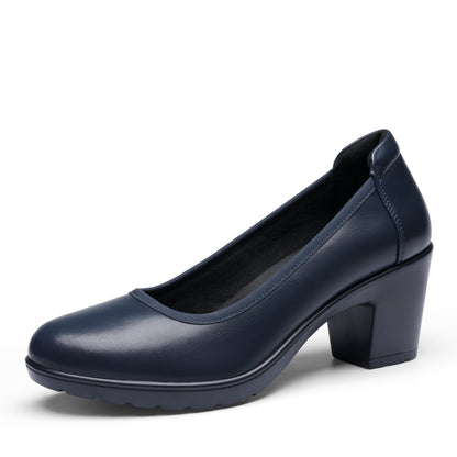 Women's Chunky Closed Toe Low Block Heels Work Pumps Comfortable Round Toe Dress Wedding Shoes One Foot Kick Design Fashionable Bride Bridesmaid Wedding Party Party Holiday Formal Shoes