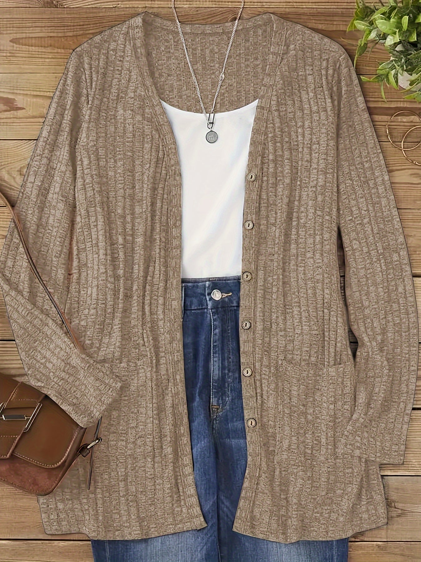 Women's Blue Lace Utility V-Neck Cardigan - product view 4