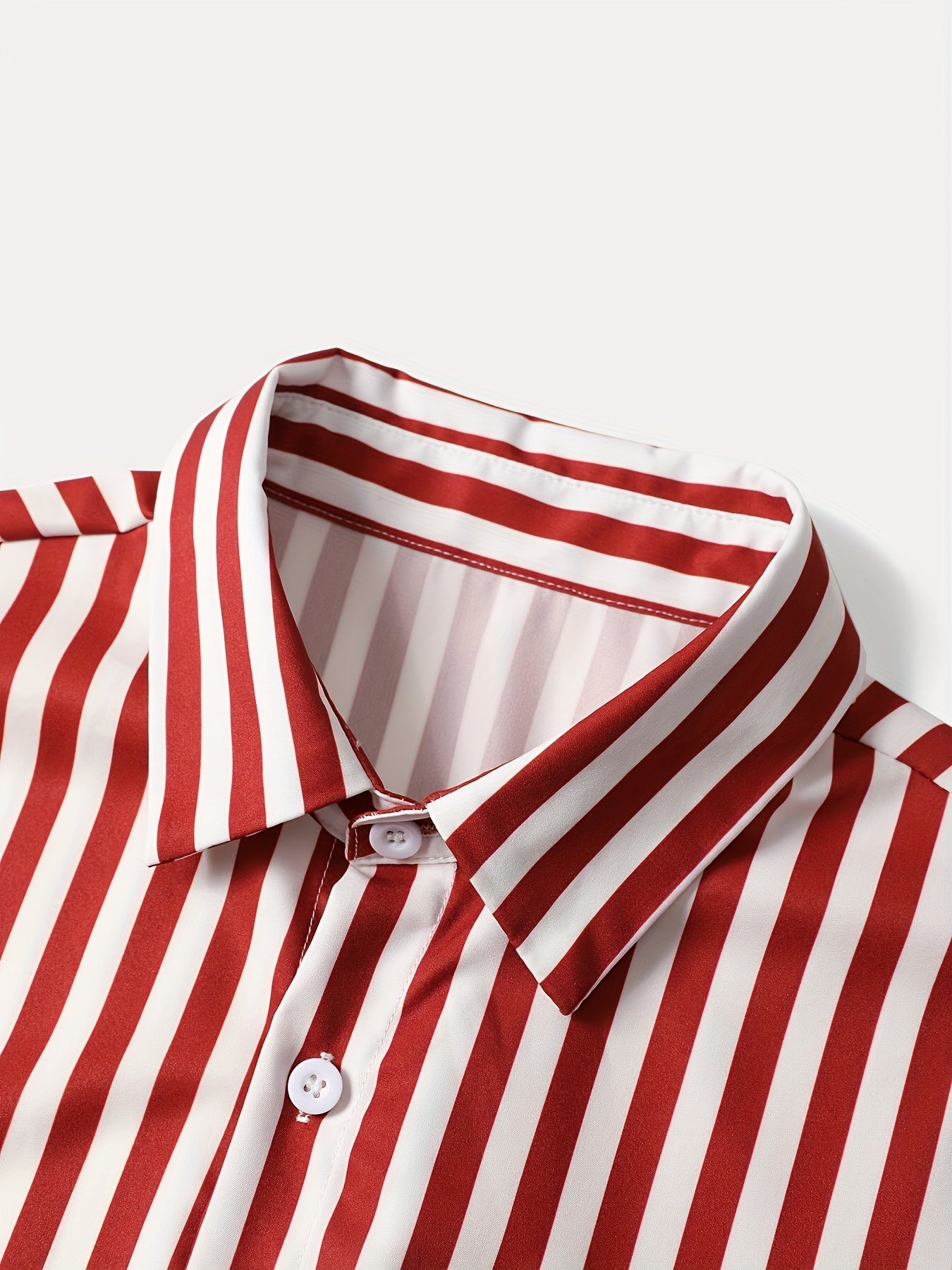 2pcs Men'S Casual Summer Outfit Set, Striped Short Sleeve Button Up Lapel Shirt Top & Solid Drawstring Shorts With Pockets For Casual Daily Wear And Holiday Resorts