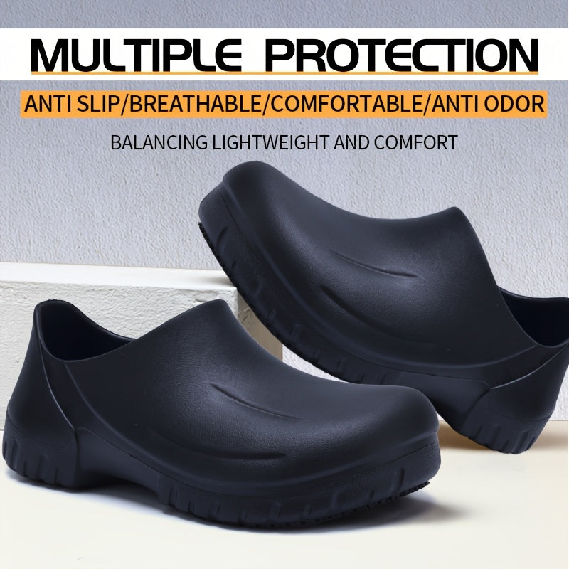 Professional 'S Shoes Are, Anti-Slip, High-Quality Work Shoes with Thick EVA Soles And Odor-Proof Casual Shoes Suitable for Kitchens, Hospitals, And Restaurants. They Are Designed in Black, Easy