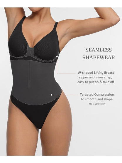 Women's Targeted Control Shapewear Bodysuit - Zip Front Body Smoothing