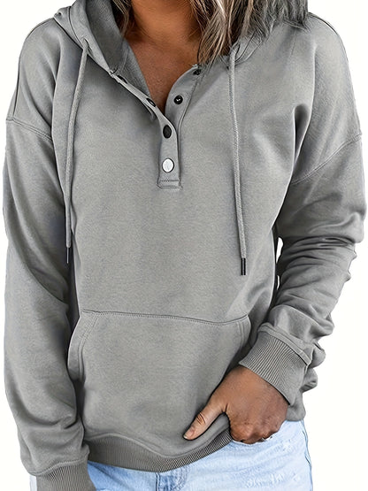 Hoodie for Women Sweatshirt Button Tops Casual Long Sleeve Oversize Pullover
