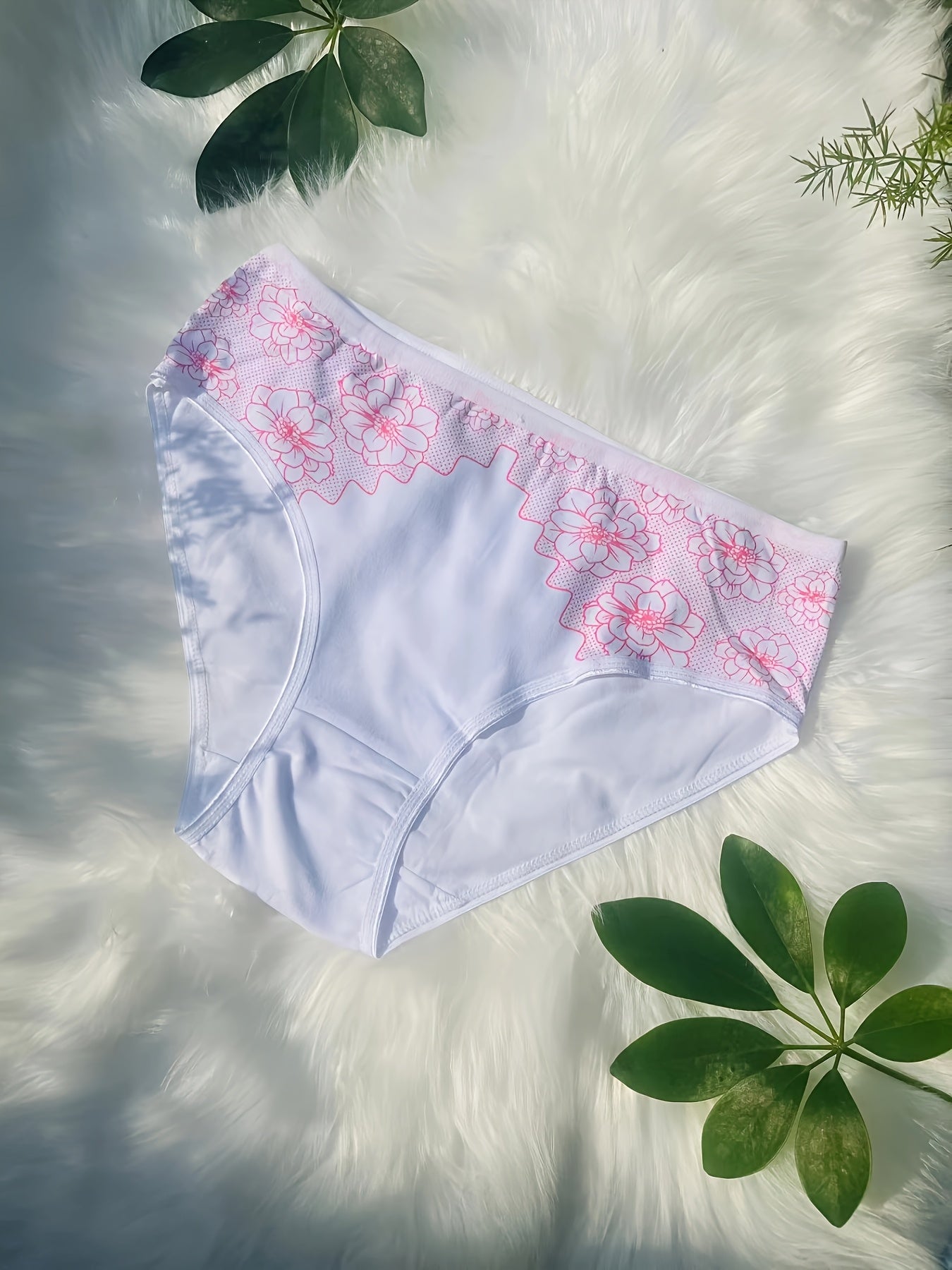 17pcs Of Luxurious Women'S Underwear Comfortable Breathable Elegant Print Flowers Briefs With Exquisite Details Perfect For Everyday Wear( Color Random Delivery)