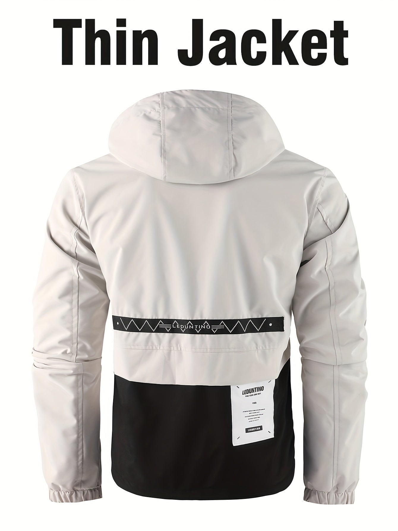 Men's Fashion New Jacket Men's Spring Autumn Thin Casual Multi-Pocket Outdoor Windbreaker Stitching Color Jacket Jacket Men's Removable Hat Windproof Outdoor Jacket Male