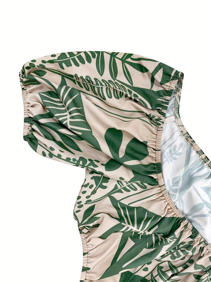 [Print Maxi Dress] Print Maxi Dress for Women - Chic Summer Commuter Style with Ruffle Hem And Tie Detail, Breathable, Machine Washable, Summer Commuter Wear|Split Sleeve Dress|Glossy Fabric, Casual Summer Dresses