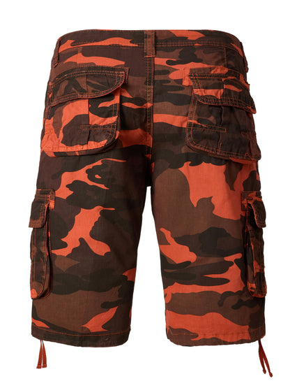 Men's Pure Cotton Washed Camouflage Outer Multi Pocket Workwear Shorts