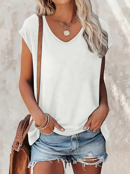 [3pcs V-Neck Vests] 3pcs Solid-Color V-Neck Vests, Casual Vests for Spring And Summer, Women's Wear