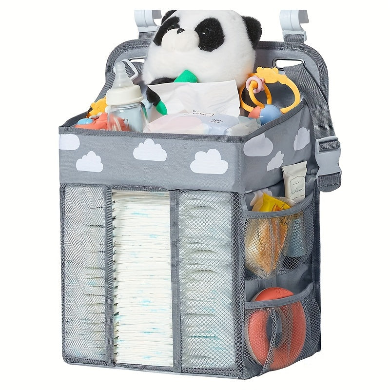 Changing Table Diaper Organizer - Hanging Diaper Stacker Nursery Caddy Organizer for Cribs Playard Essentials Storage, Items, Necessitied