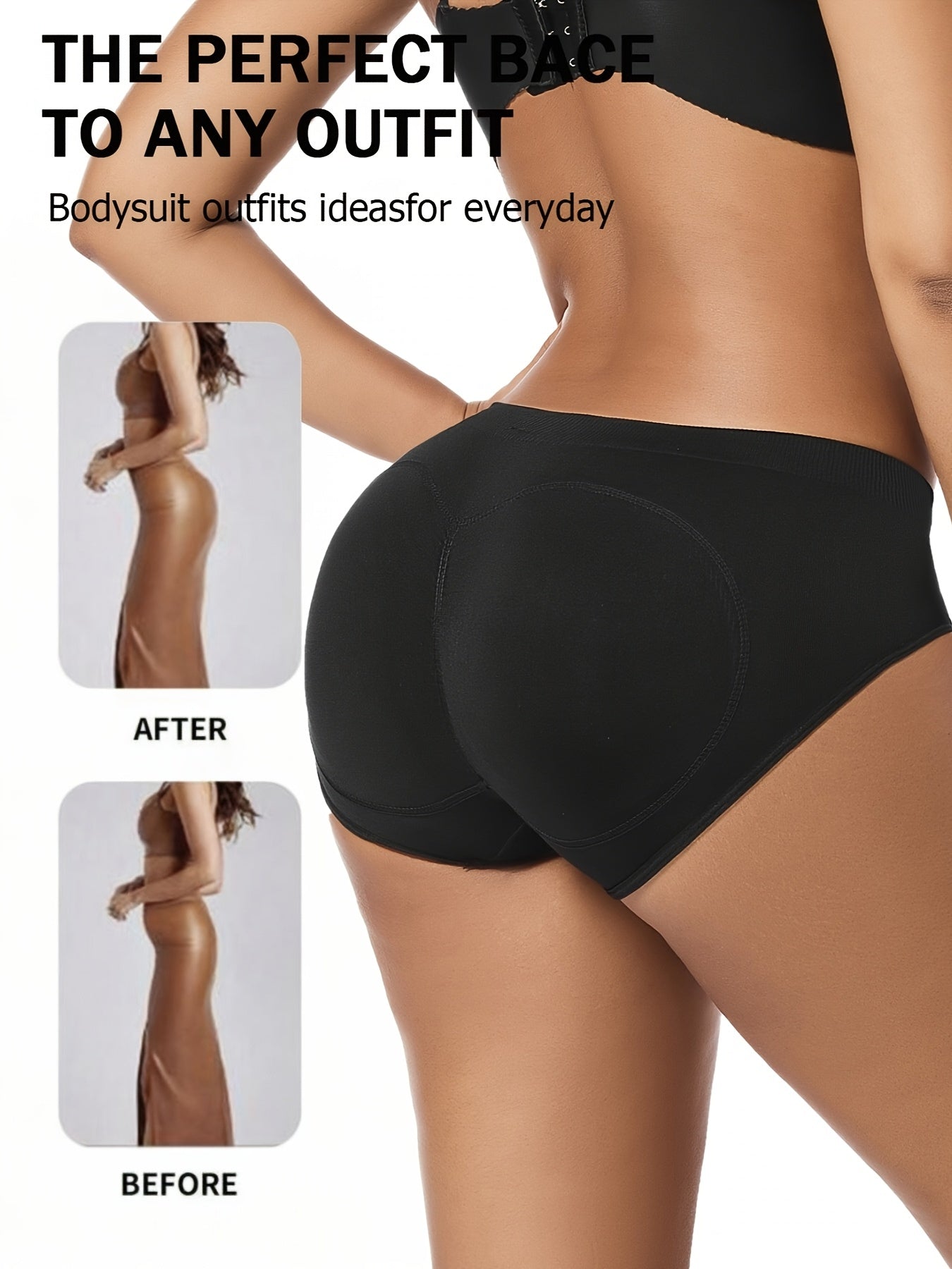 3pcs Women's High-Waisted Shaping Panties - Butt-Lifting, Tummy Control, Sexy Heart-Shaped Design with Detachable Pads, Soft, Comfortable, And Breathable Fabric