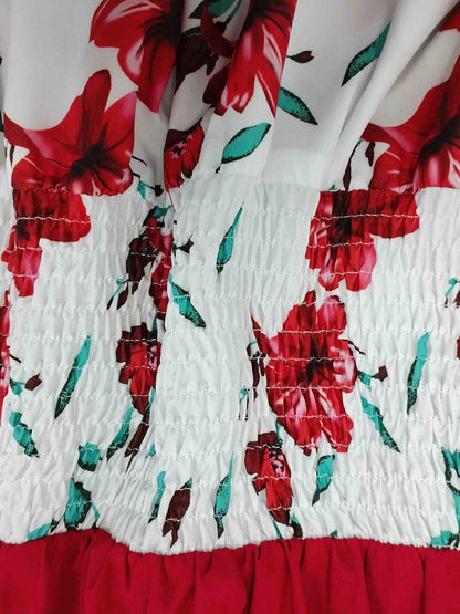 Attractive Honey-Themed Fashion, Charming Floral Mini Dress for Women, Featuring a Round Neckline And No Cuffs, Perfect for Summer Outings, Beach Days, Garden Dates, Anniversary Surprises, And As a Delightful Gift