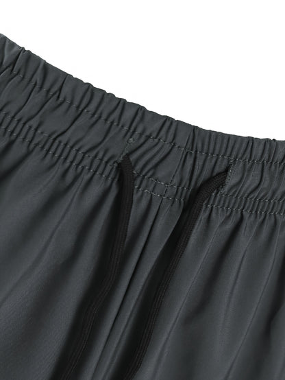 Men's Summer High Elasticity Casual Sports Shorts with Drawstring Waist & Zipper Pockets - Moisture-Wicking, Breathable Fabric, Printed Design for Gym, Outdoor, Leisure & Daily Wear, Smooth Comfortable Fit