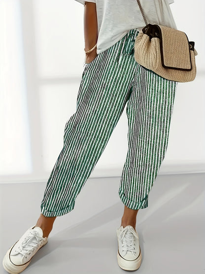 Two-Pack - Color Striped Casual Nine-Pants
