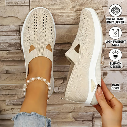 Women's Flats, Comfortable Elastic Woven Sneakers with Breathable Mesh for Casual Walking And Running, Lightweight Athletic Footwear, Women Shoes