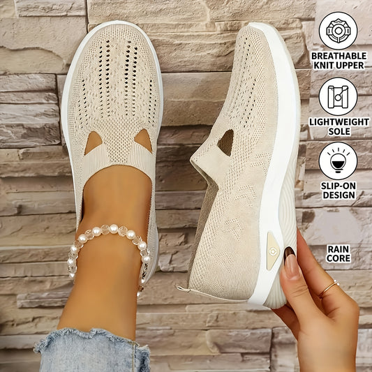 Women's Flats, Comfortable Elastic Woven Sneakers with Breathable Mesh for Casual Walking And Running, Lightweight Athletic Footwear, Women Shoes