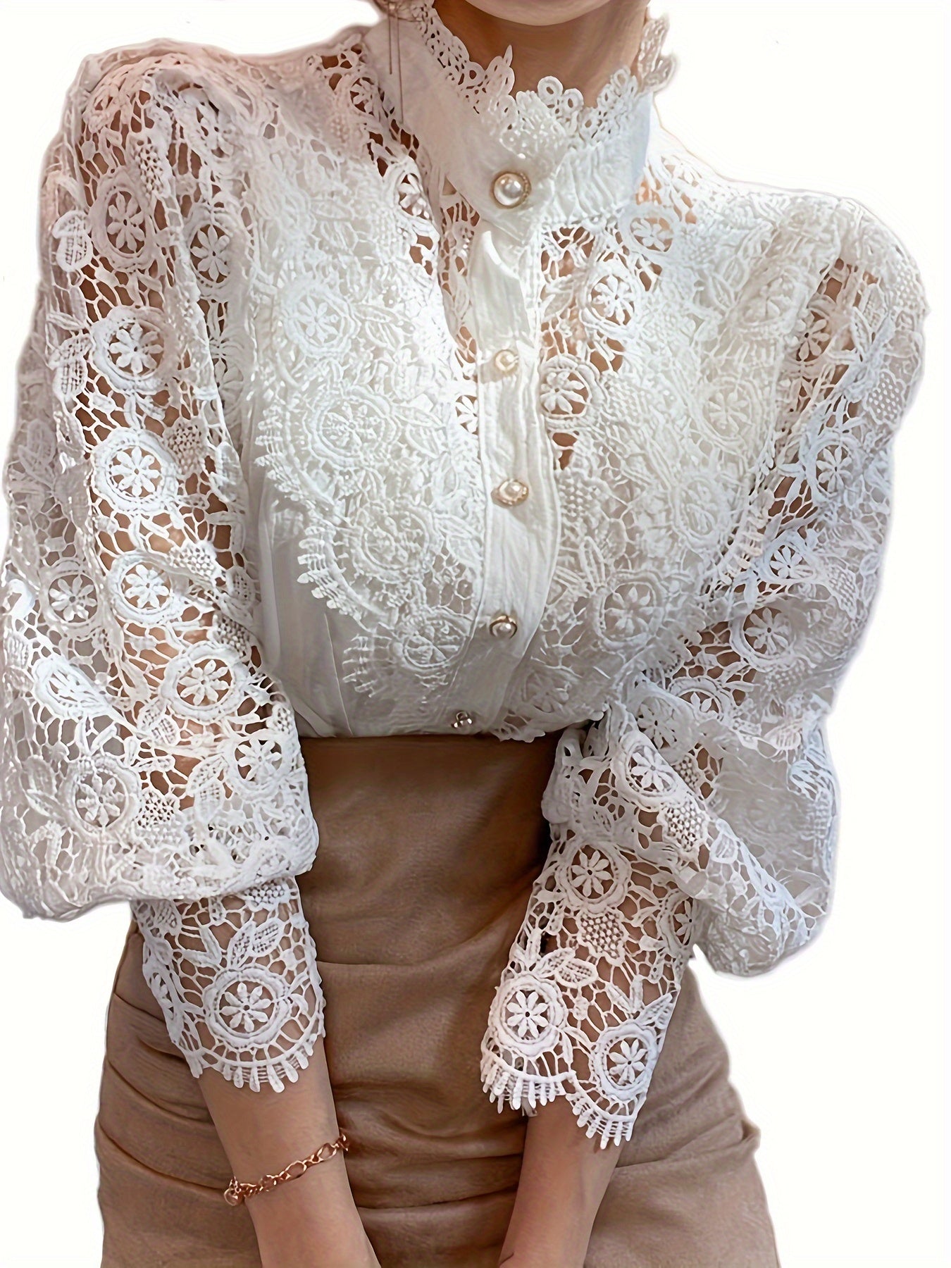 Women's Dark Green Lace Shirt - product view 2