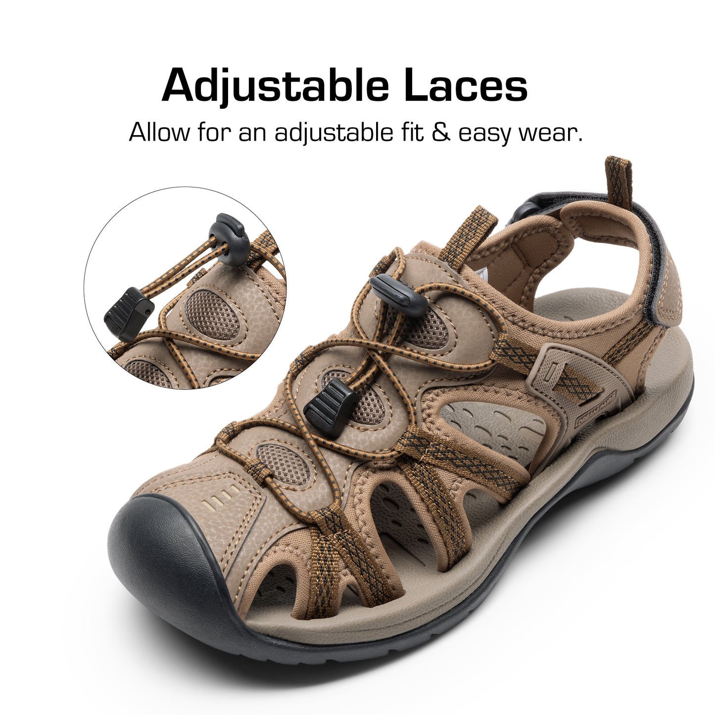 Women's Hiking Sandals Adventurous Summer Sports Shoes Outdoor Quick-Dry Comfortable Protective Toe Cap Supportive & Slip-Resistant Adjustable Fit Sandals Women Ladies