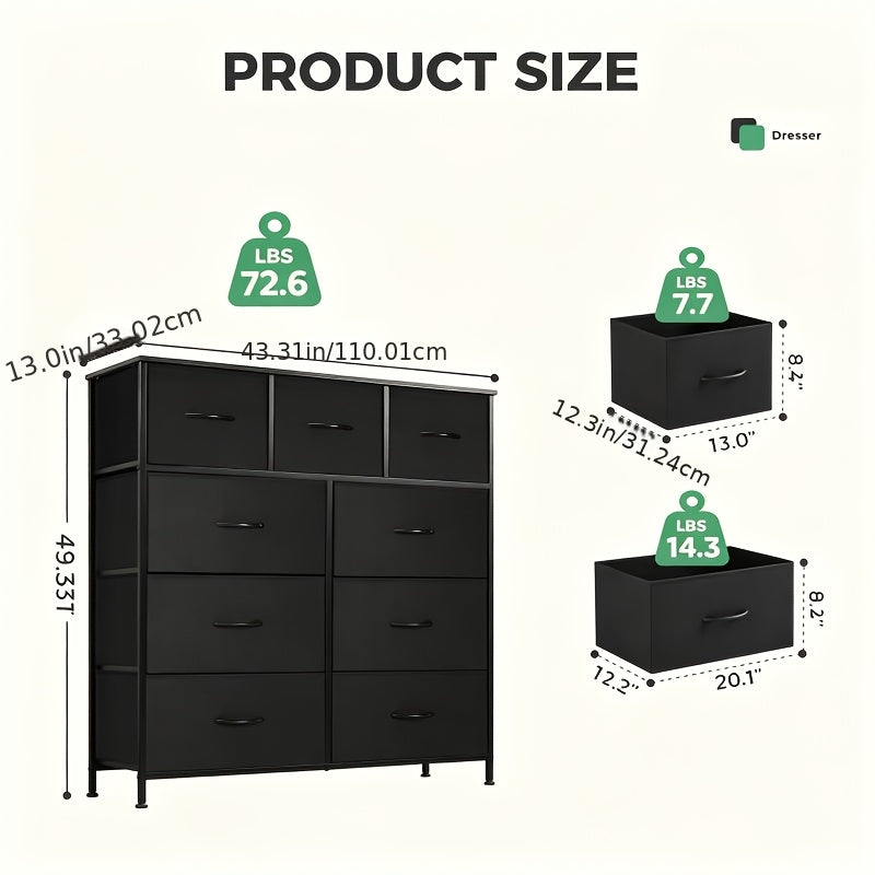 Wardrobe, Storage Cabinet, Large Storage Space, Upgraded Version Is More Sturdy And Easier To Install. Integrated Slide Rail, Fabric Drawer, Lightweight And Wear-resistant, Suitable For Office Storage