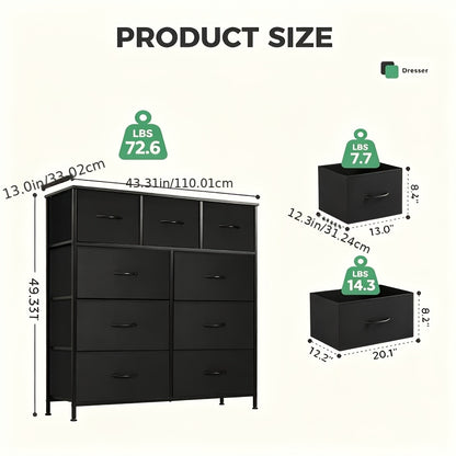 Wardrobe, Storage Cabinet, Large Storage Space, Upgraded Version Is More Sturdy And Easier To Install. Integrated Slide Rail, Fabric Drawer, Lightweight And Wear-resistant, Suitable For Office Storage