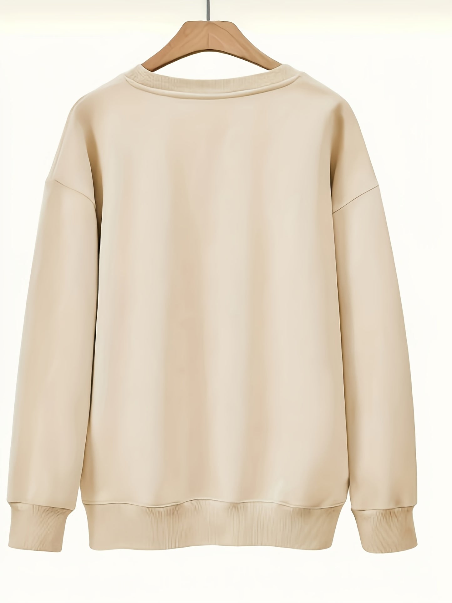 Letter Print Pullover Sweatshirt, Casual Long Sleeve Crew Neck Sweatshirt For Women'S Clothing