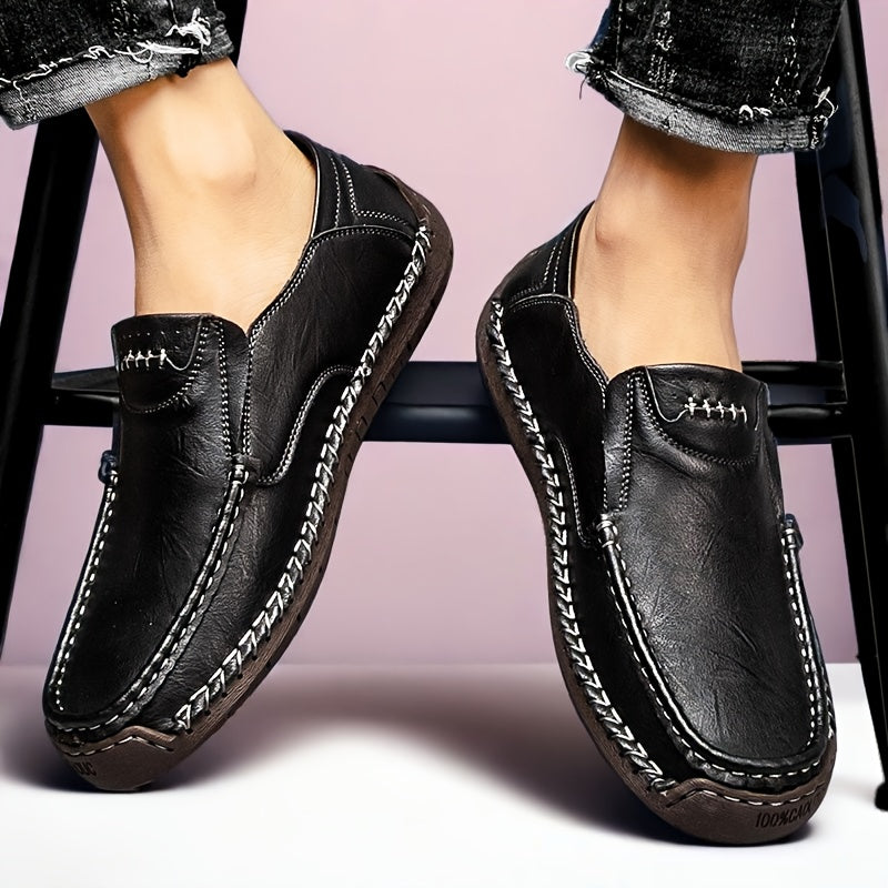 [Breathable Slip-On Loafers] New Hand-Stitched Men's Outdoor Casual Shoe Slip-On Shoe Spring Low-Cut Breathable Plus Size Loafers