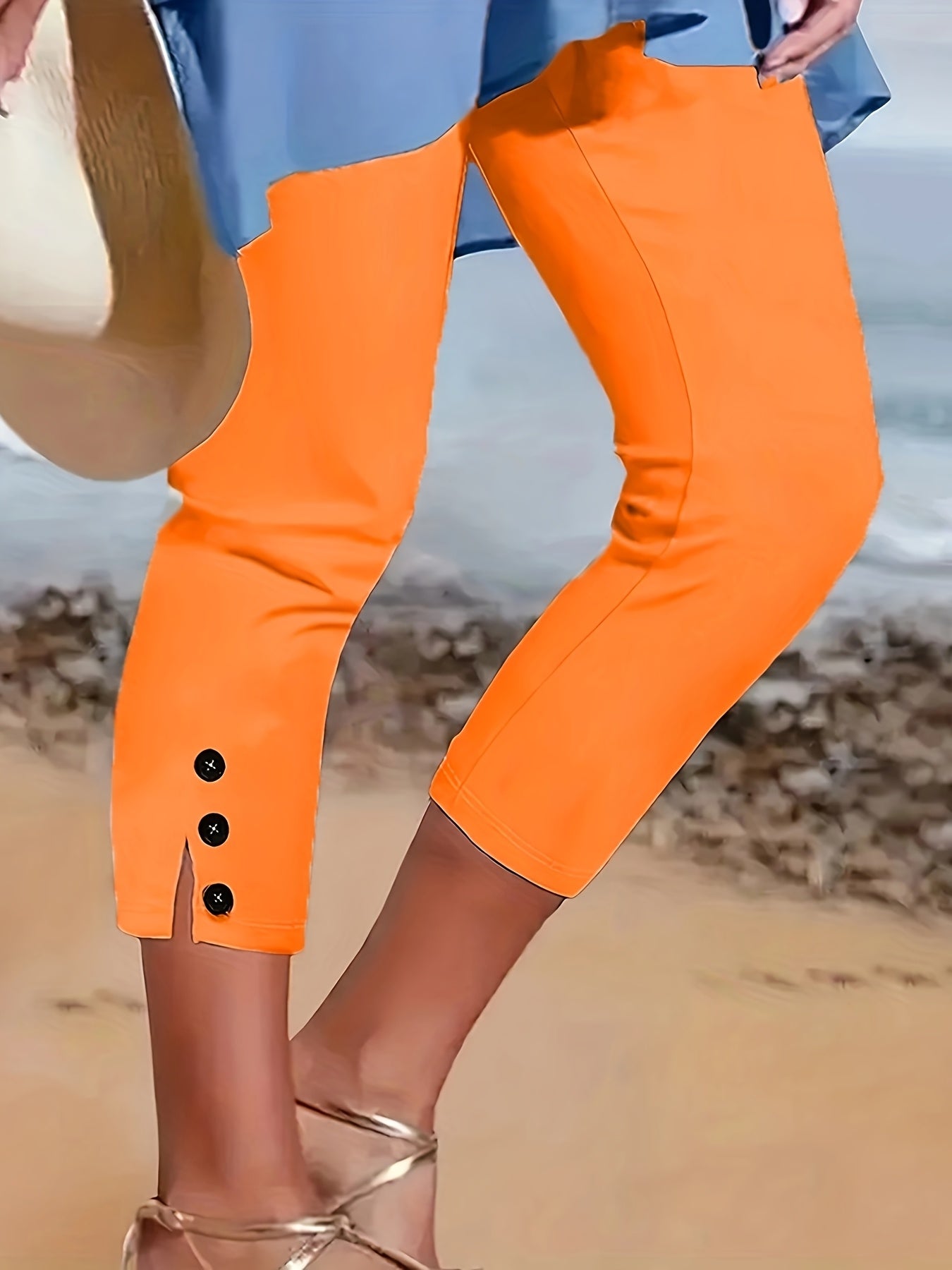 5pcs Women's High-Waisted Stretch Joggers with Elastic Waistband & Button Closure - Comfort Fit Mid-Stretch, Vibrant Solid Colors (White, Red, Purple, Blue, Green) - All-Season Casual Pants, Machine Washable, Casual Attire, Stylish Five-Pack, Medium Elast