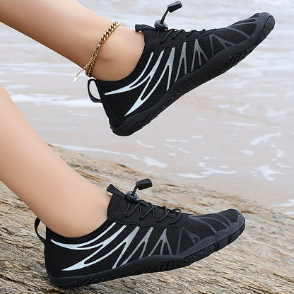 HDOXSE Women Quick-Drying Water Shoes | Aqua, Barefoot, Slip-On Soft Beach Shoes, Breathable Lightweight, Comfortable, Suitable for Pool, Beach, Surfing, Walking, Yoga, Swimming, All-Season, Fabric Upper and Insole, Rubber Sole