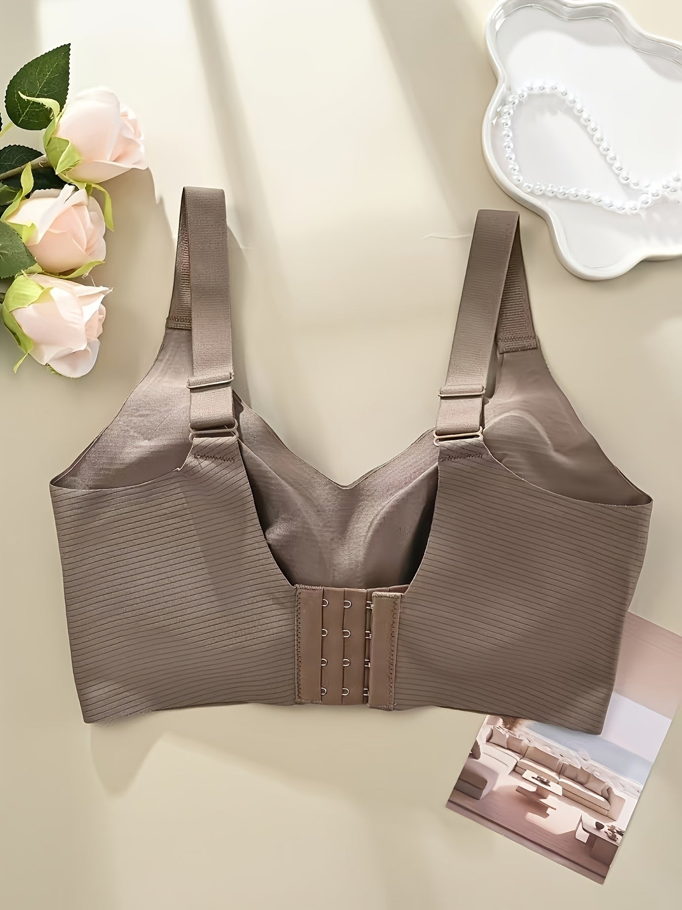 Set of 2 Women'S Wireless Bras - Soft, Sleek Design, Complete Coverage, Anti-Sag Support, Ribbed Nylon Material, Hand Wash Or Dry Clean, Streamlined Shape, High Support, Stylish Neckline