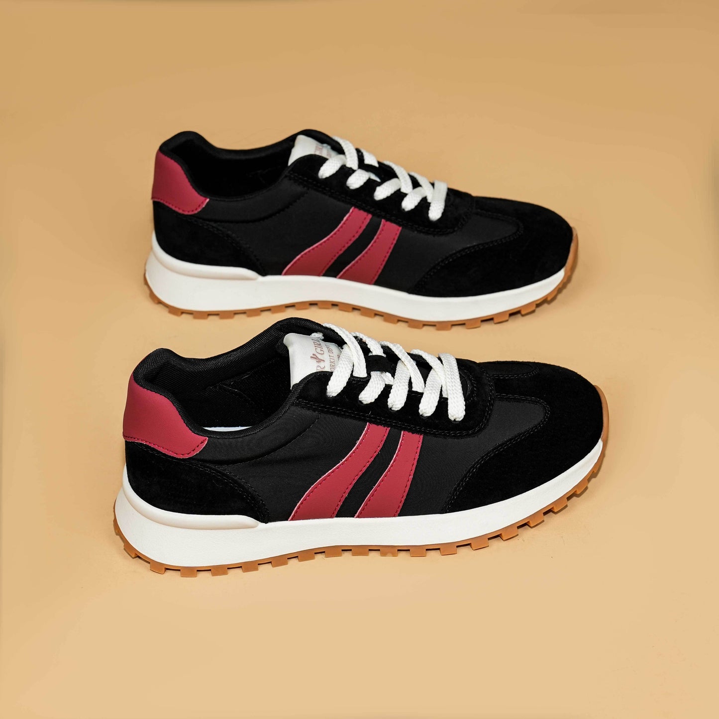 Women's Genuine Leather Chunky Lug Sole Lace Up Running Shoes Casual Designed Fashion Sporty Sneakers AA1127n