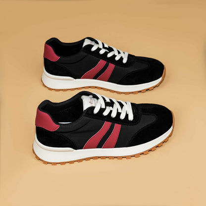 Women's Genuine Leather Chunky Lug Sole Lace Up Running Shoes Casual Designed Fashion Sporty Sneakers AA1127n