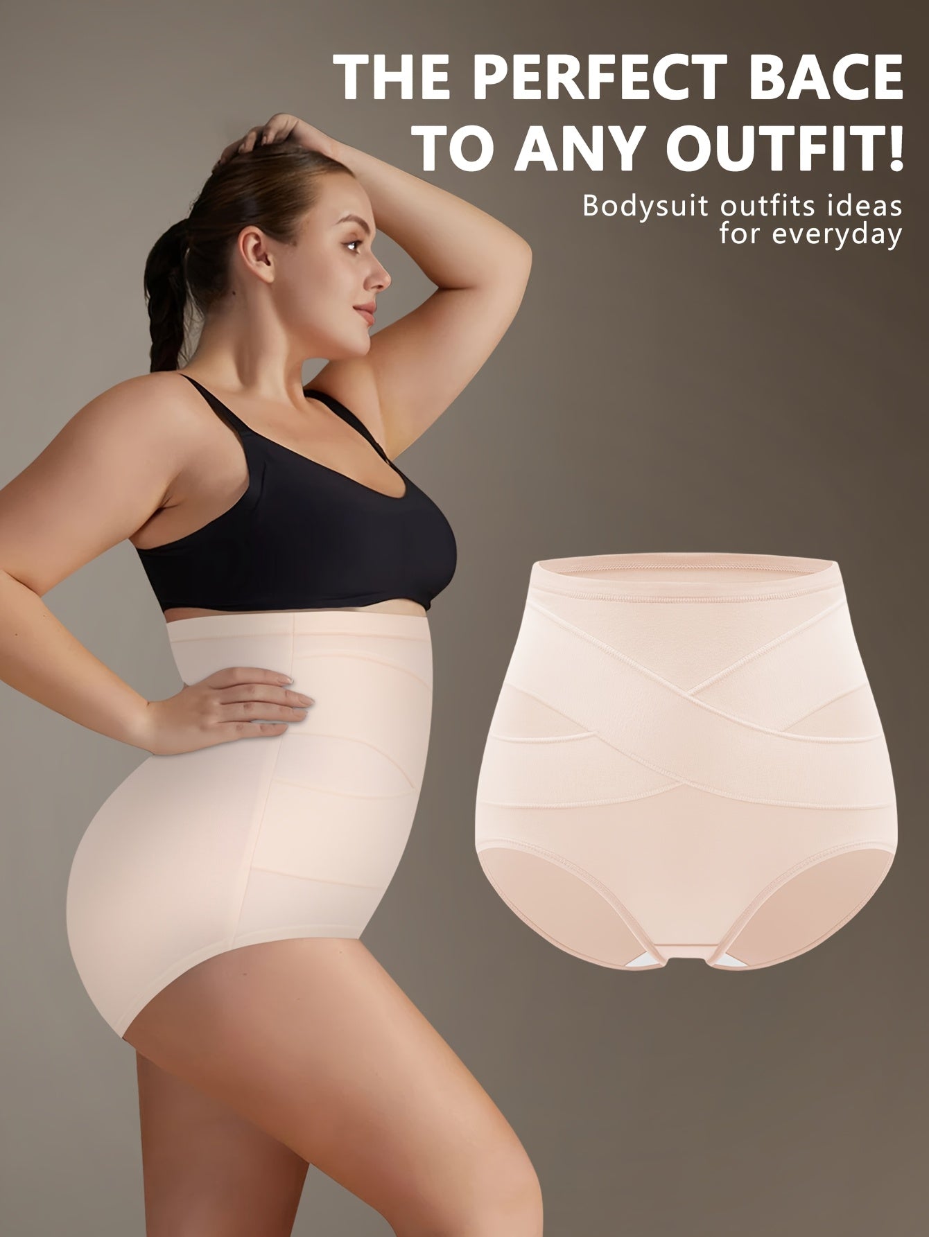 4pcs Plus Size High-Waist Shaping plus-size Panties- Breathable And Comfortable, Designed To Shape Your Figure Perfectly- Featuring A Wide Elastic Waistband For Extra Support, Providing All-Day Comfort