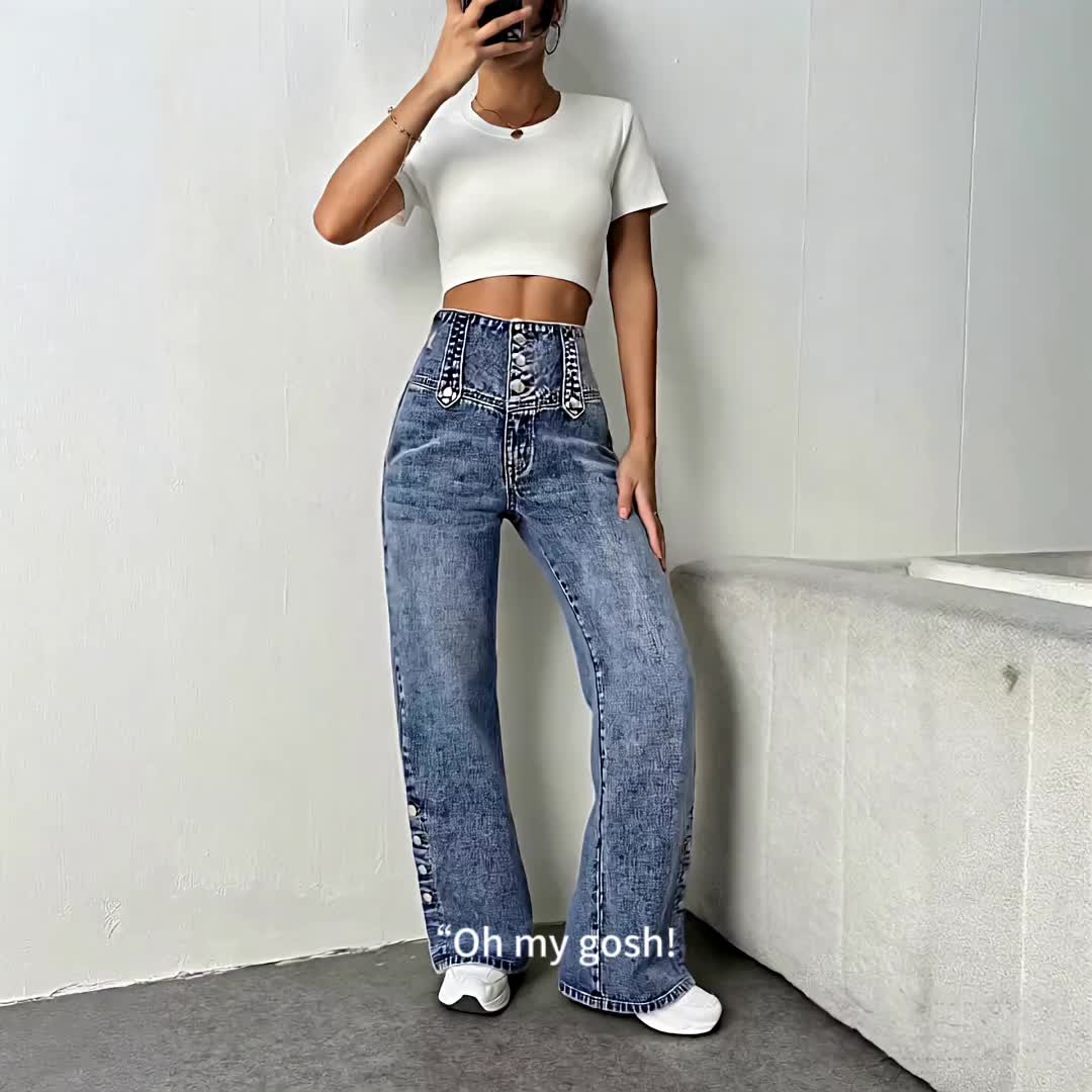 Women's Light Blue Denim Jeans - product view 2
