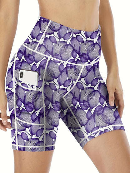 6-pack Large Size Sport Shorts For Women, Fashionable Casual Shorts, High-waist High-stretch Yoga Shorts, 5-inch Shorts With Phone Pocket
