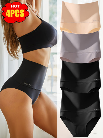 4pcs Seamless High Waisted Triangle Pants, Seamless Abdominal Underwear, Comfortable, Fashionable, Breathable, Skin Friendly And Elastic Underwear, Suitable for Daily Commuting, Women'S Underwear And Underwear