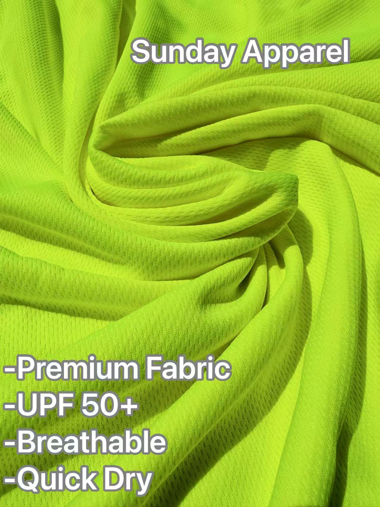 2-Pack High Visibility Long Sleeve Shirts, UPF50+ Quick Dry Breathable Safety Workwear Tops for Outdoor / Fishing / Sports