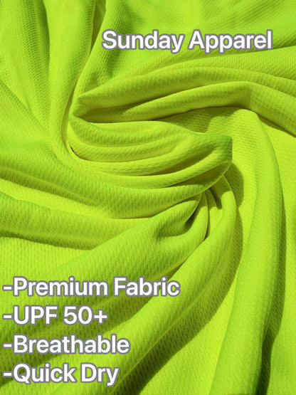 2-Pack High Visibility Long Sleeve Shirts, UPF50+ Quick Dry Breathable Safety Workwear Tops for Outdoor / Fishing / Sports