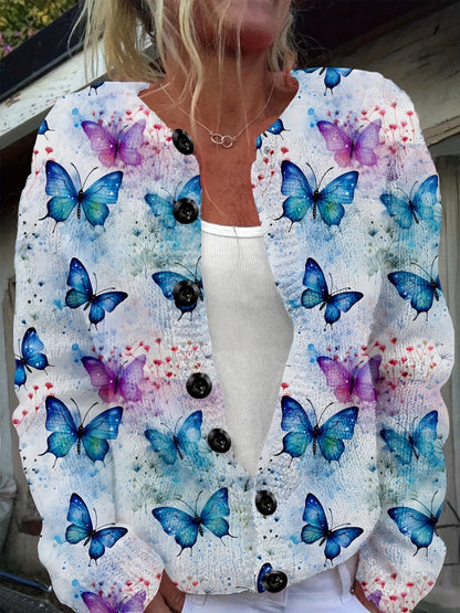 Women's Versatile Denim Floral Cardigan Travel 349