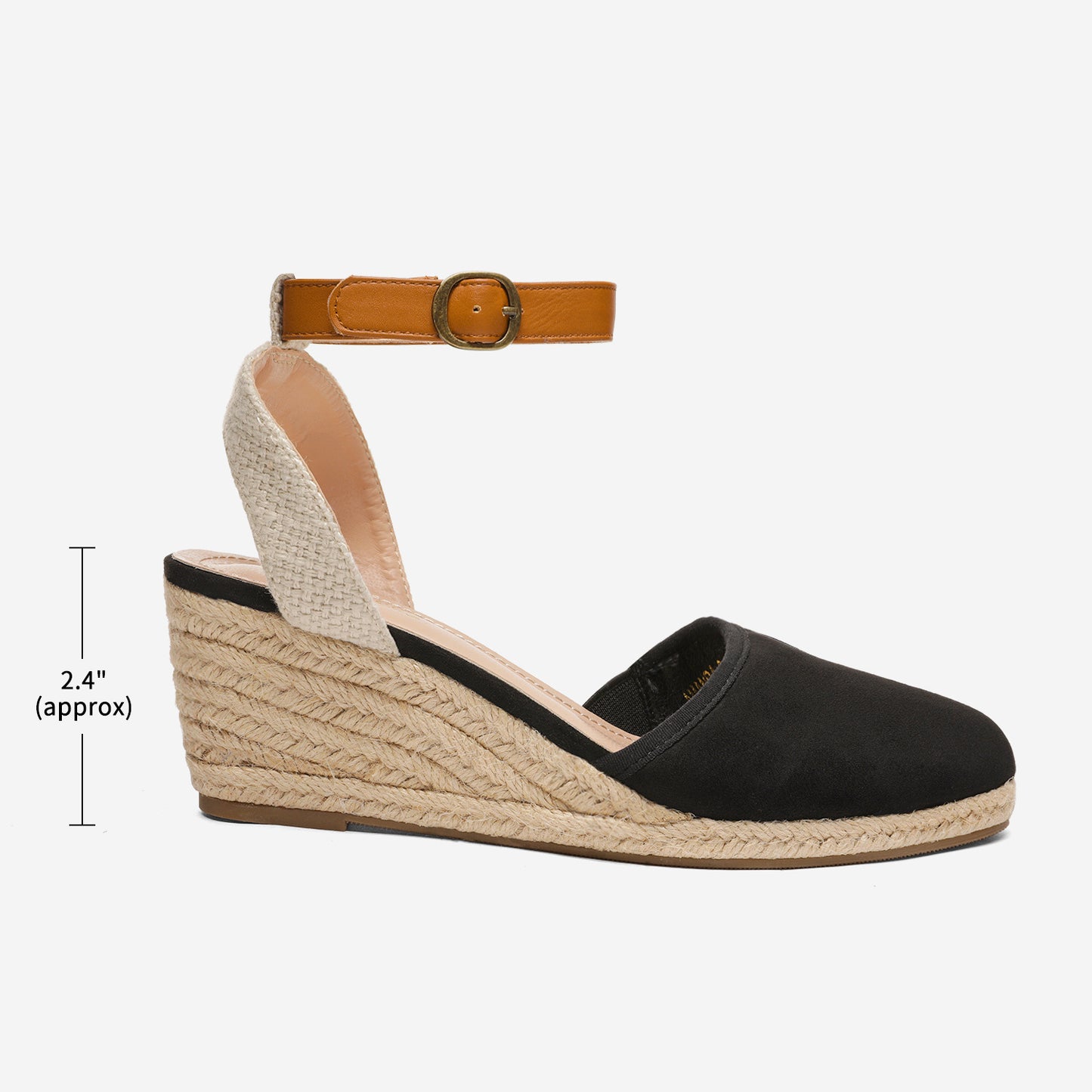 Women's Ankle Strap Closed Toe Espadrille Wedge Heels Sandals, Versatile and Stylish for weddings, shopping, dating, with wrap dresses, jeans, skirts, shorts, jumpsuits, for formal or casual occasions