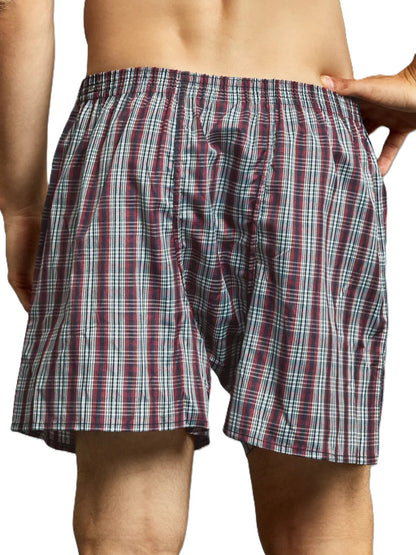 MENS 3 PIECES ASSORTED PLAID PRINT COMFY BOXERS