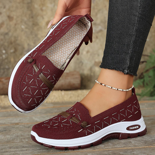 Women's Mom Sneakers, Breathable Mesh Casual Shoes, Lightweight Walking Shoes, Easy-to-Wear Cushioned Walking Sneakers for Daily Work and Travel, Women Shoes