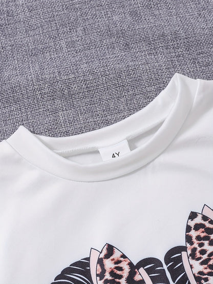 Girls' Casual Outfit Set - Short Sleeve Spring
