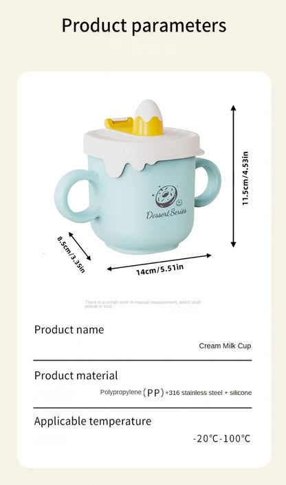 316 Stainless Steel Straw Sippy Cup - Measurement Scale and Non-Slip Grip
