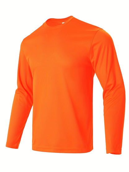 5pcs Men's Casual Sports T-shirt, Breathable And Quick Drying, Suitable for Work Clothes, Fishing Clothes, Construction Site Clothes, Team Building Clothes