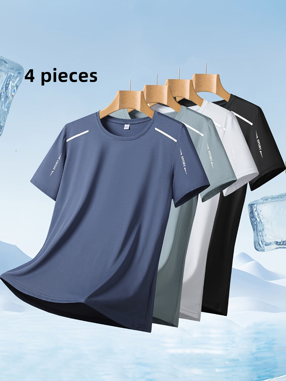 Men's Performance T-Shirt - Round Neck Short Sleeve Modern Style 916901