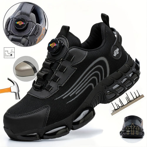 Men's New Fashionable Work Shoes, Puncture-resistant, Impact-resistant Safety Shoes, Sturdy And Durable, Lightweight Industrial Work Shoes