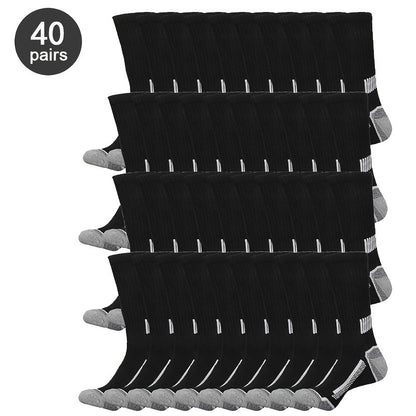 40 Pairs Men'S Breathable Crew Socks - Vibrant Color-Block Design, Everyday Comfort And Style for Outdoor Activities