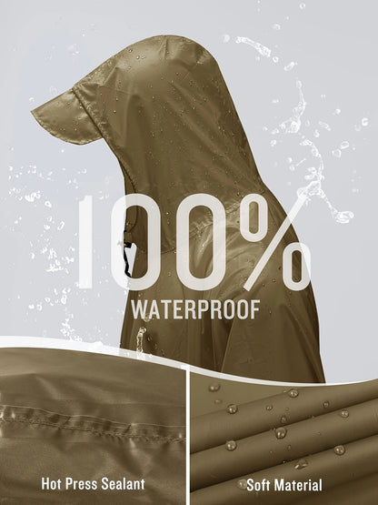 3-In-1 High Quality Hooded Rain Poncho with Side Pockets - Durable Polyester, Windproof for Outdoor Activities Like Camping, Hiking & Cycling