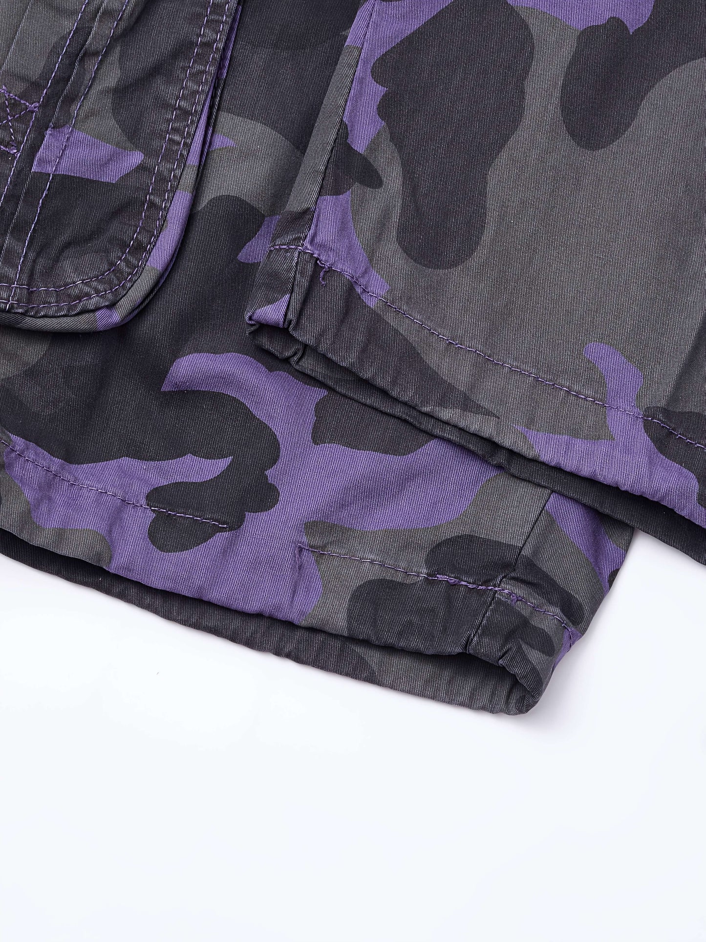 Men's Pure Cotton Washed Camouflage Outer Multi Pocket Workwear Shorts