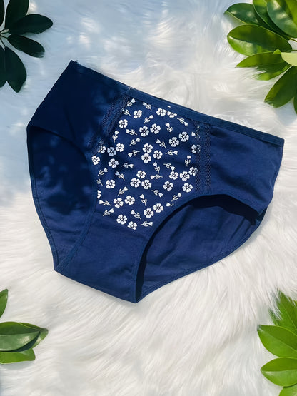 17pcs Women's Comfortable Mid-Waist Printed Bikini Panties, Breathable Butt Lifting Plus Size Panties (Random Delivery)