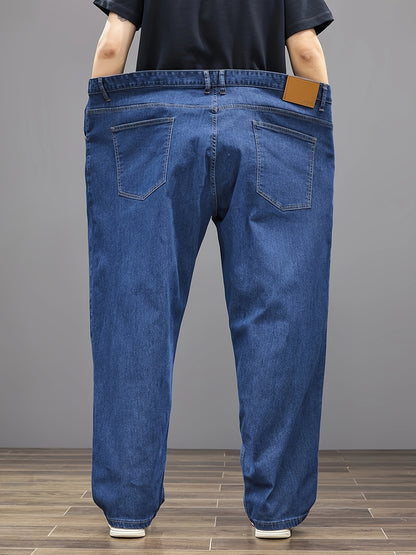 Plus Size Men's Soft & Comfy Jeans - Casual Loose Fit Denim Pants with Pockets, Stretch Rayon Blend for Fall/Winter, PLUS SIZE