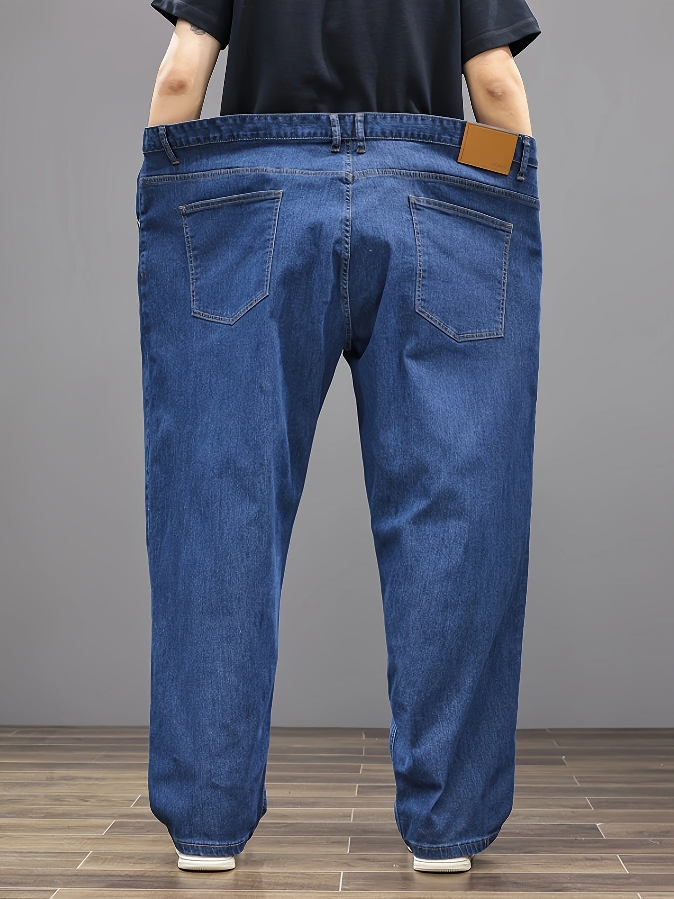 Plus Size Men's Soft & Comfy Jeans - Casual Loose Fit Denim Pants with Pockets, Stretch Rayon Blend for Fall/Winter, PLUS SIZE